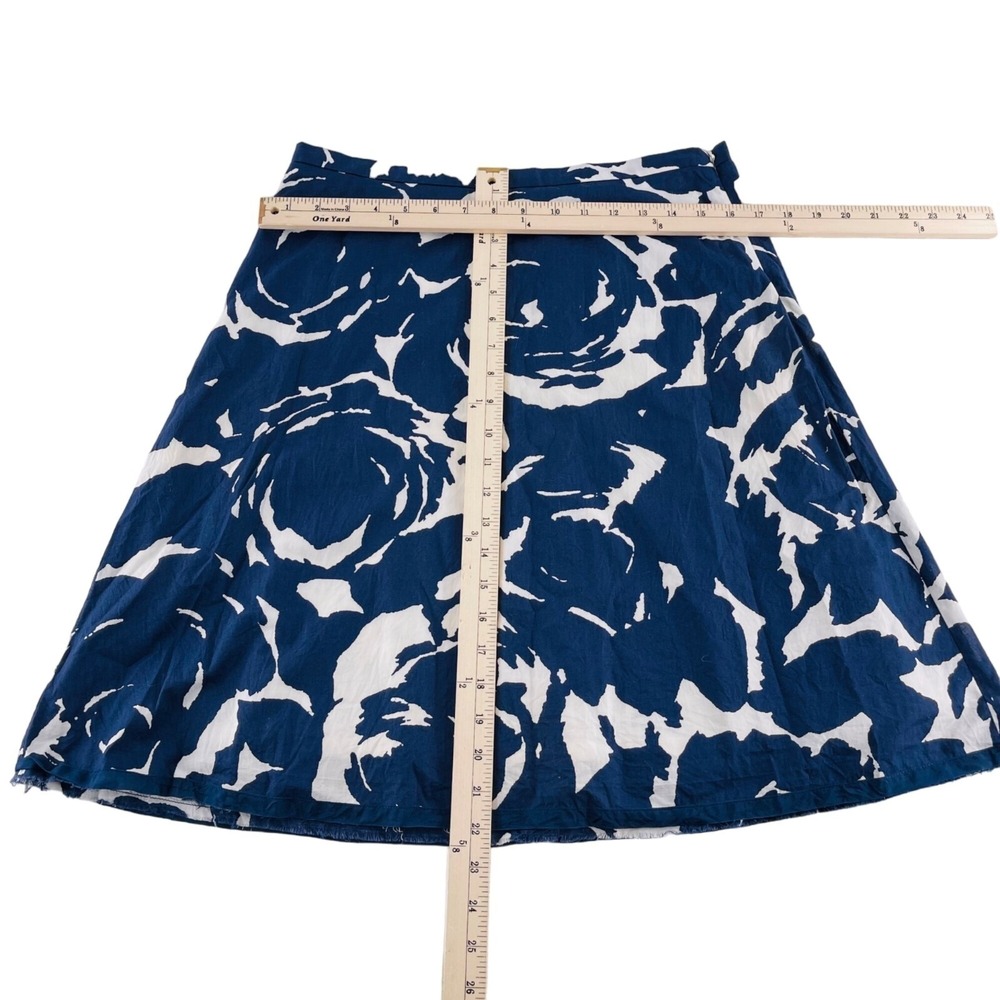 J.Crew Womens Blue & White Floral A-Line Skirt Size 6 Career Lined - Picture 3 of 4